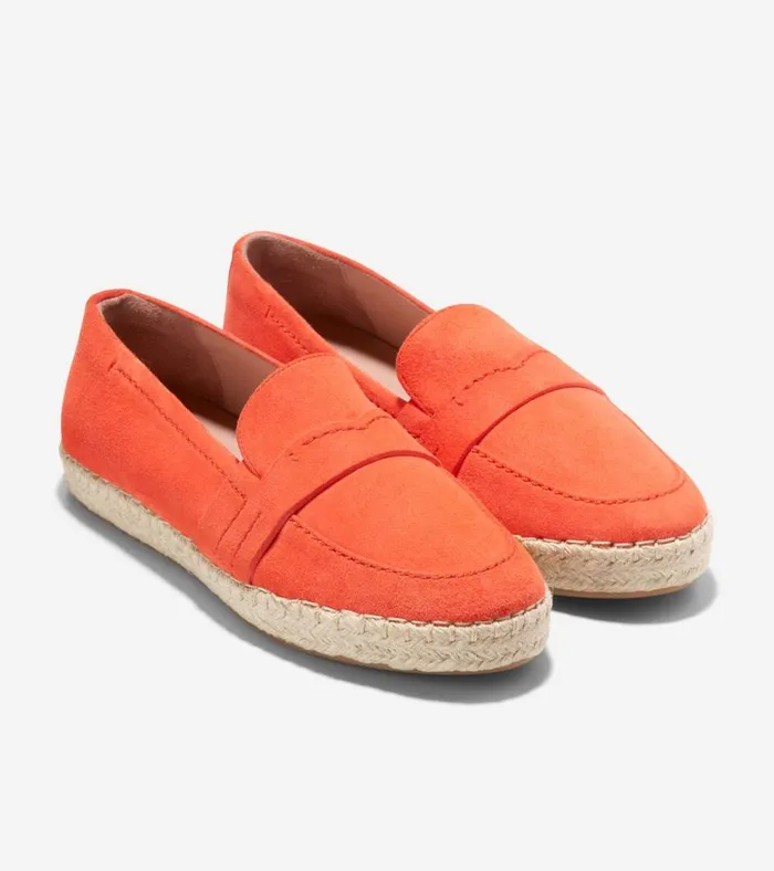 Cloudfeel Montauk Espadrille Loafers Nasturtium Orange Women Cole Haan Flats and SlipOns
