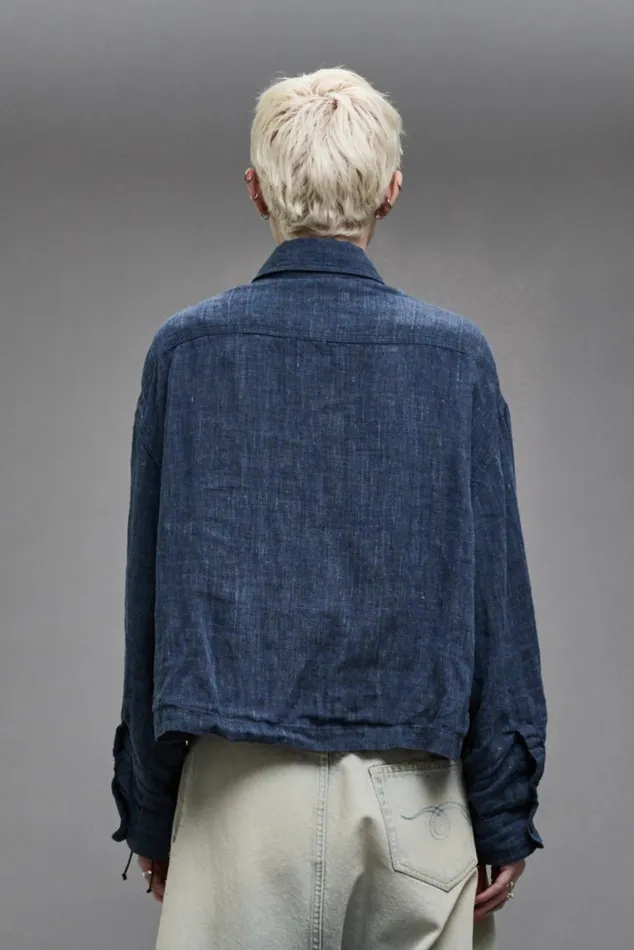 CROPPED BELLOW POCKET SHIRT 8211 INDIGO BLUE Women R13 Tops