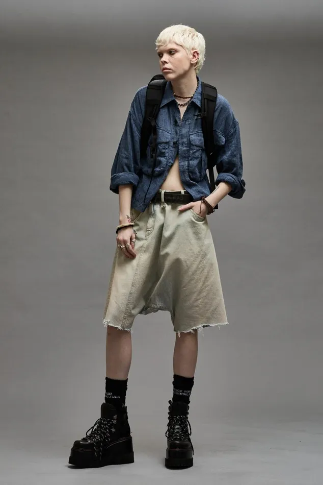 CROPPED BELLOW POCKET SHIRT 8211 INDIGO BLUE Women R13 Tops