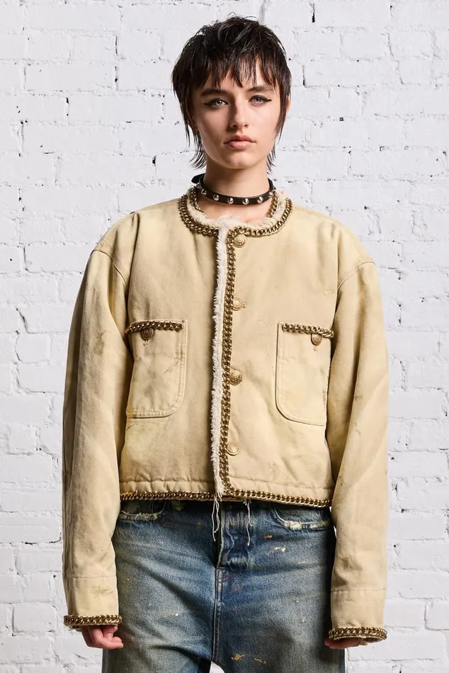 CROPPED CHORE JACKET 8211 KHAKI CANVAS Women R13 Jackets and Coats