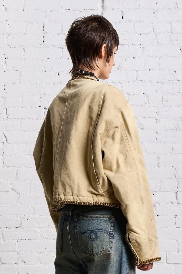 CROPPED CHORE JACKET 8211 KHAKI CANVAS Women R13 Jackets and Coats