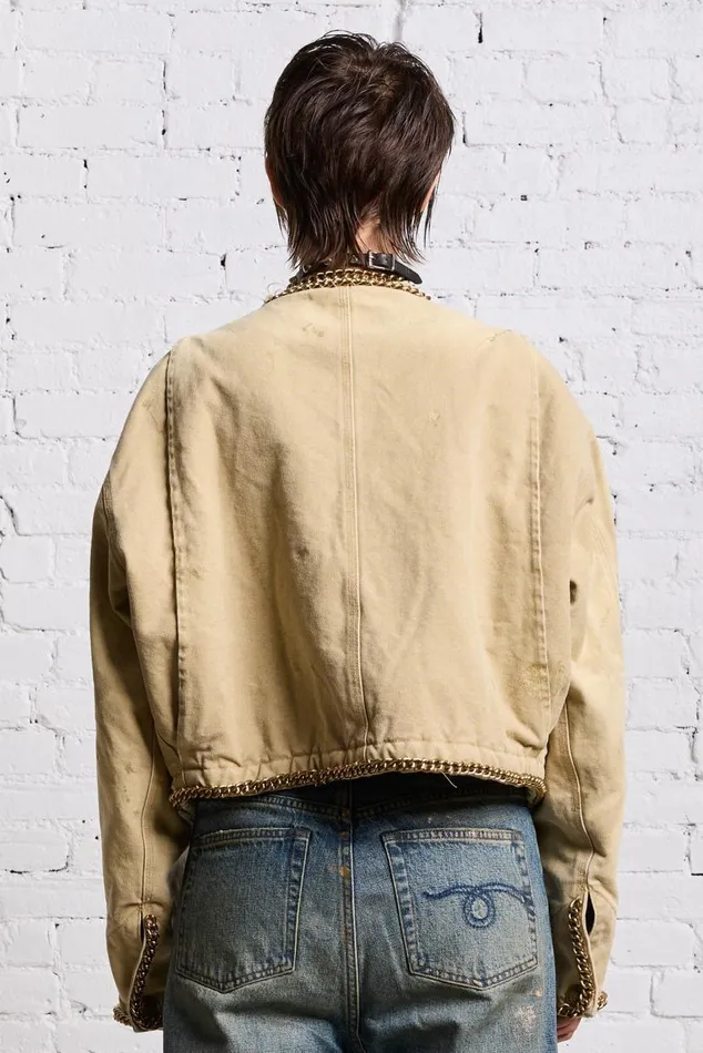 CROPPED CHORE JACKET 8211 KHAKI CANVAS Women R13 Jackets and Coats