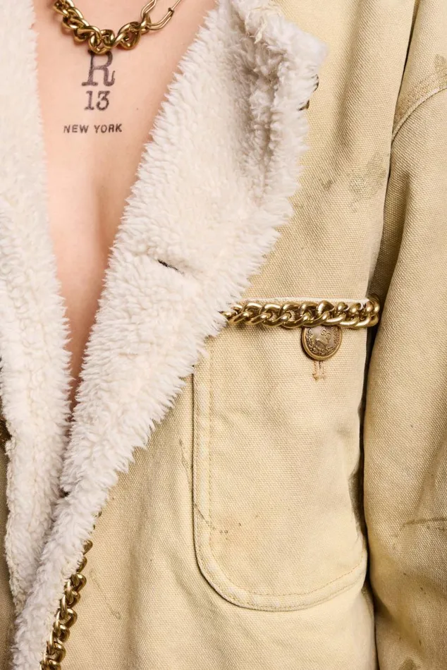 CROPPED CHORE JACKET 8211 KHAKI CANVAS Women R13 Jackets and Coats