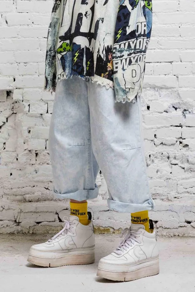CROPPED WIDE LEG JEAN 8211 CLOUDY BLUE Women R13 Denim