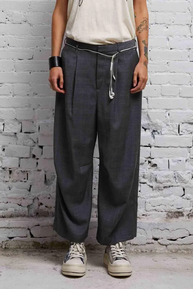 CROPPED WIDE LEG TROUSER 8211 DARK GLEN PLAID Women R13 Pants and Shorts