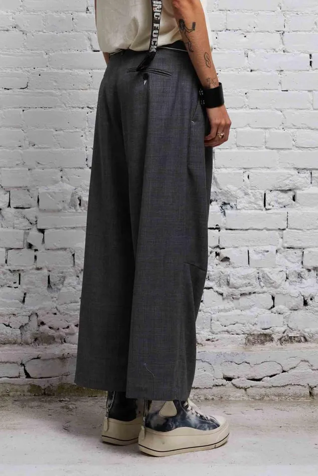 CROPPED WIDE LEG TROUSER 8211 DARK GLEN PLAID Women R13 Pants and Shorts