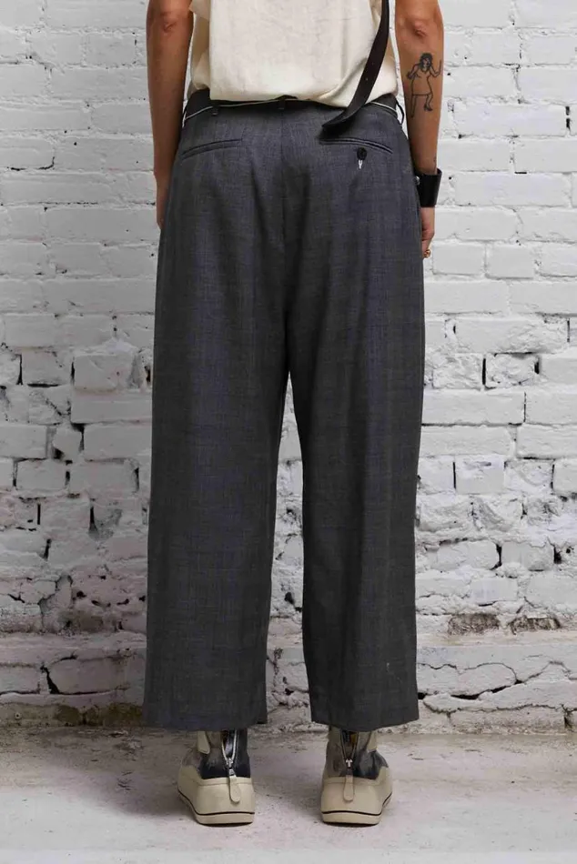 CROPPED WIDE LEG TROUSER 8211 DARK GLEN PLAID Women R13 Pants and Shorts