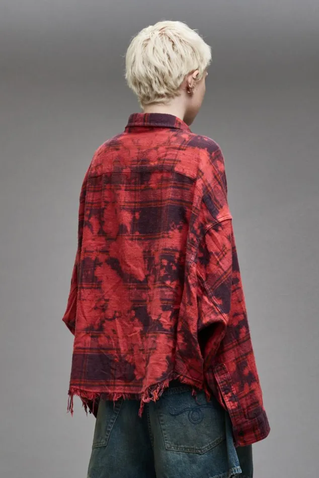 CROPPED WORKSHIRT 8211 DUSK RED PLAID Women R13 Tops