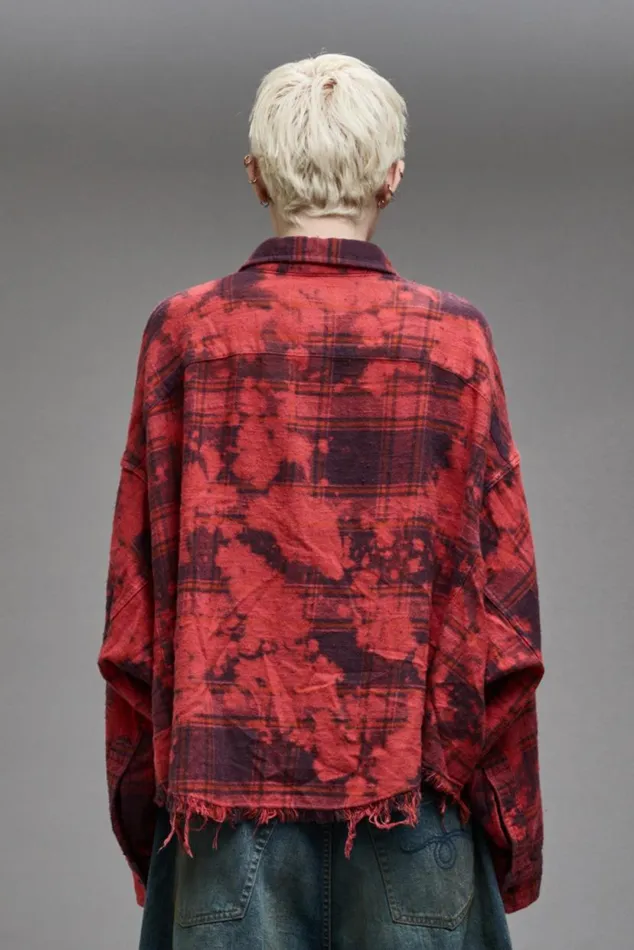 CROPPED WORKSHIRT 8211 DUSK RED PLAID Women R13 Tops