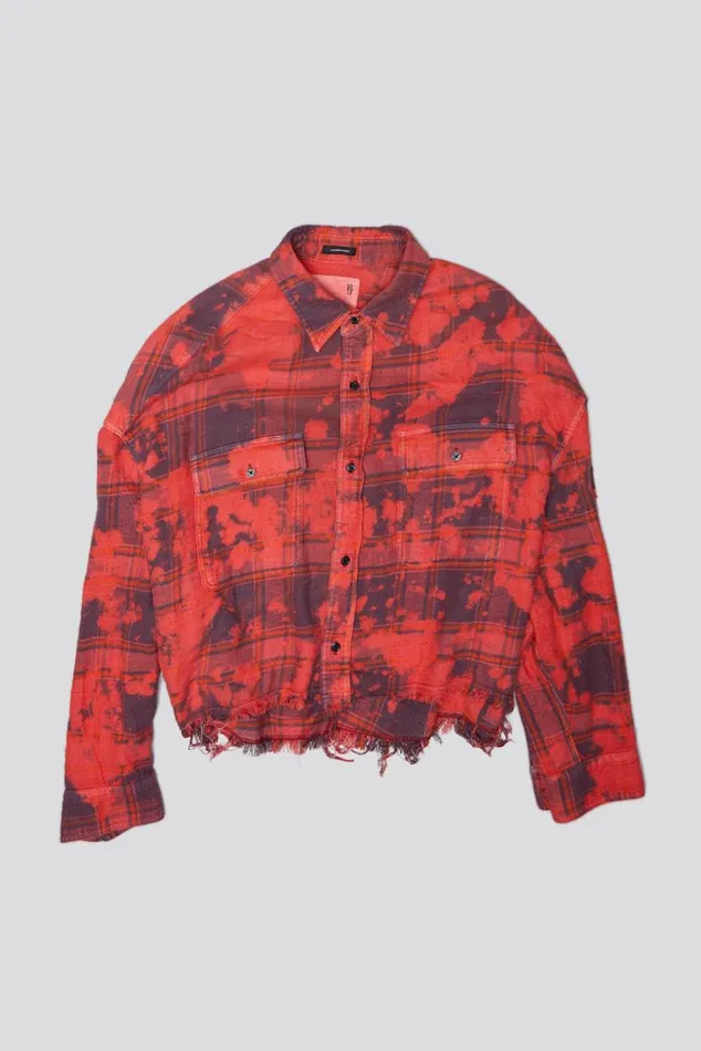 CROPPED WORKSHIRT 8211 DUSK RED PLAID Women R13 Tops