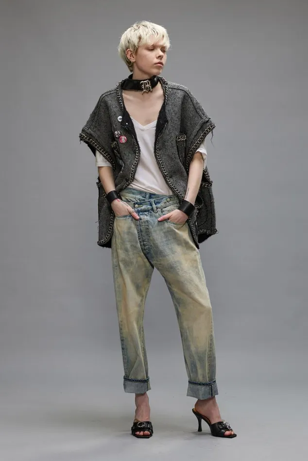 CROSSOVER JEAN 8211 VINTAGE ASH BLUE Women R13 Denim