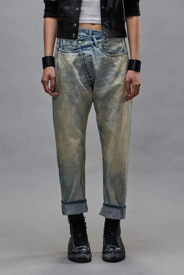 CROSSOVER JEAN 8211 VINTAGE ASH BLUE Women R13 Denim
