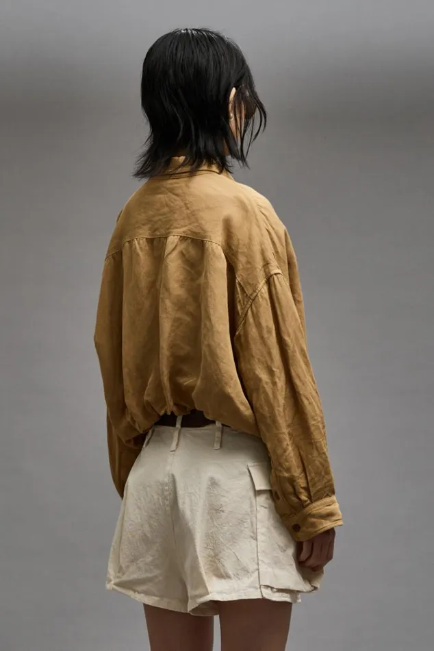 CROSSOVER UTILITY BUBBLE SHIRT 8211 KHAKI Women R13 Tops