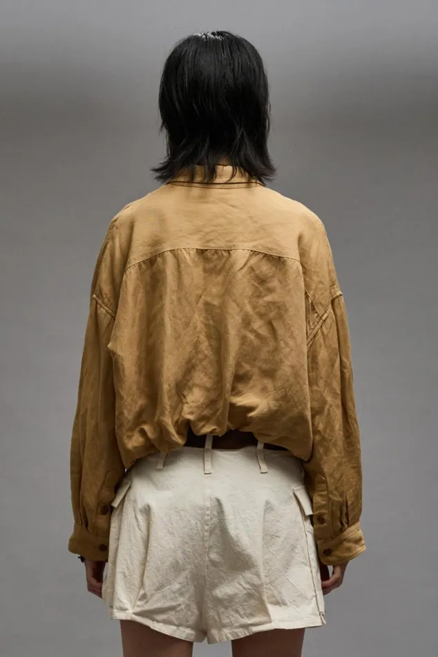 CROSSOVER UTILITY BUBBLE SHIRT 8211 KHAKI Women R13 Tops