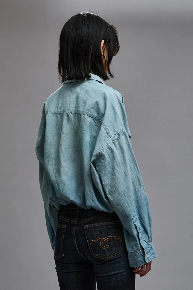 CROSSOVER UTILITY BUBBLE SHIRT 8211 VINTAGE BLUE Women R13 Tops