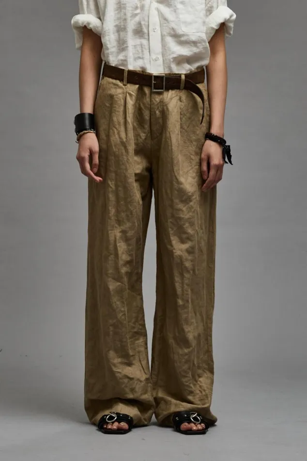 DAMON PLEATED TROUSER 8211 KHAKI Women R13 Pants and Shorts