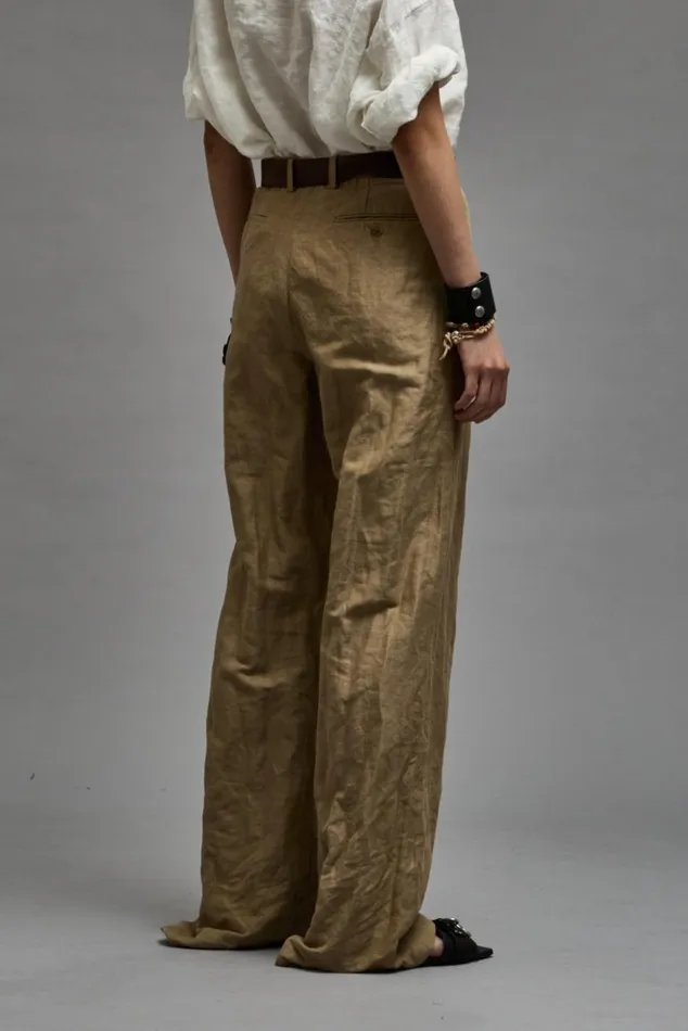 DAMON PLEATED TROUSER 8211 KHAKI Women R13 Pants and Shorts