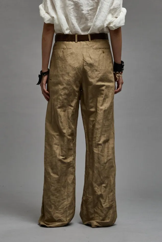 DAMON PLEATED TROUSER 8211 KHAKI Women R13 Pants and Shorts