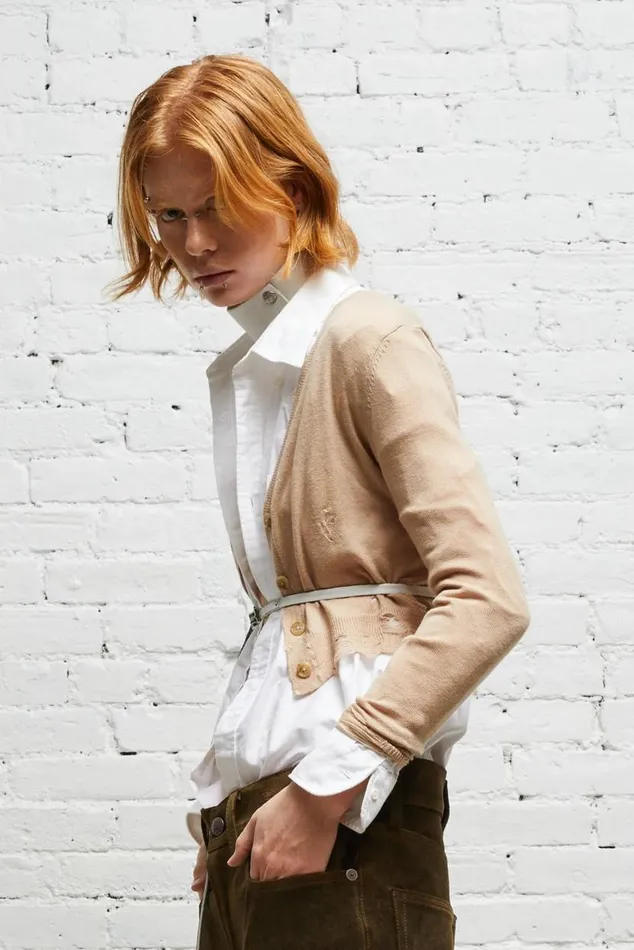 DISTRESSED BABY CARDIGAN 8211 TAN Women R13 Sweaters