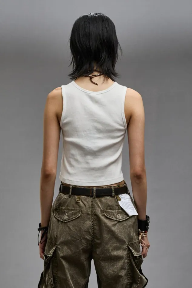 Distressed Tank 8211 Ecru Official Site Women R13 TShirts