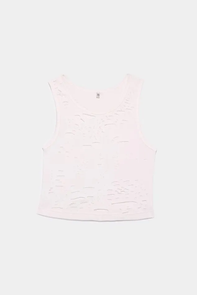 Distressed Tank 8211 Ecru Official Site Women R13 TShirts