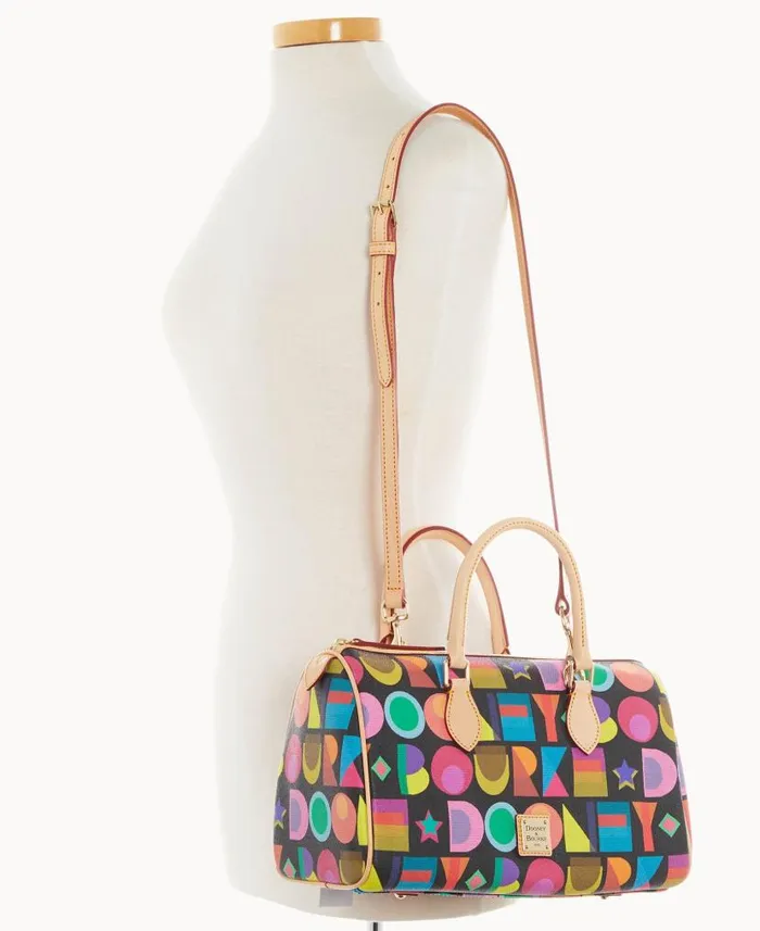 Dooney and Bourke Art Deco Satchel Black WomenMen Satchels