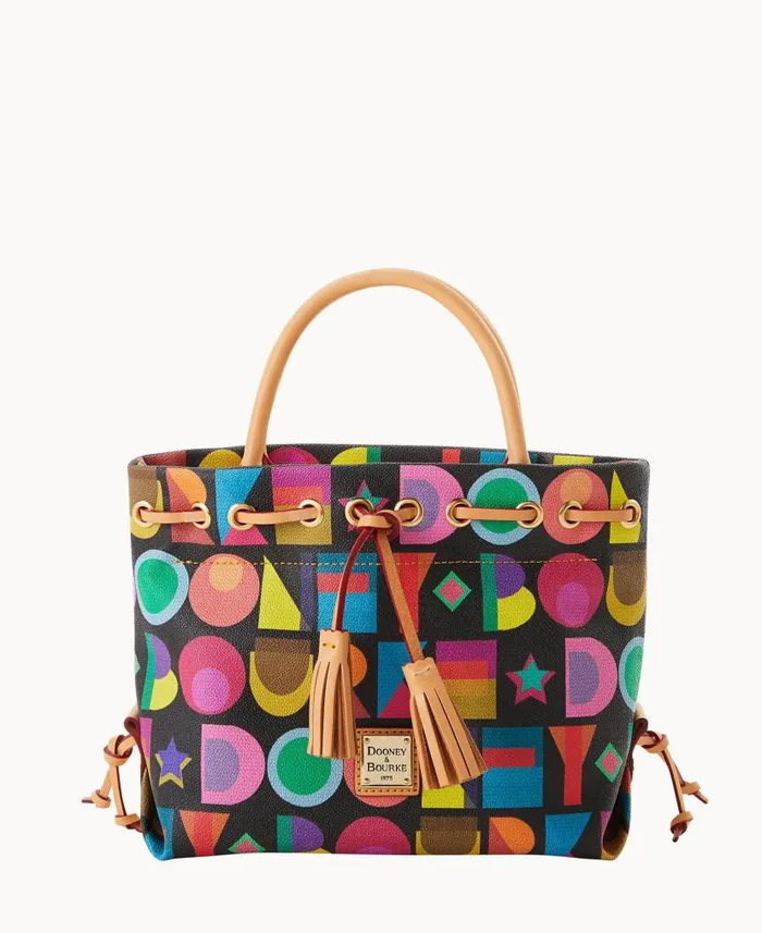 Dooney and Bourke Art Deco Tassel Tote Black WomenMen Shoulder Bags