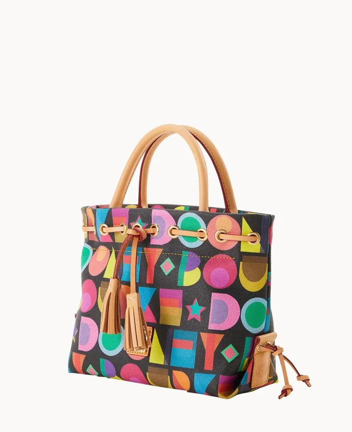 Dooney and Bourke Art Deco Tassel Tote Black WomenMen Shoulder Bags