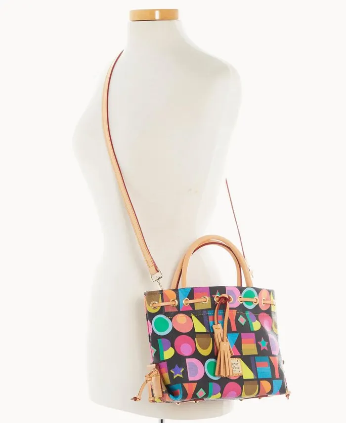 Dooney and Bourke Art Deco Tassel Tote Black WomenMen Shoulder Bags