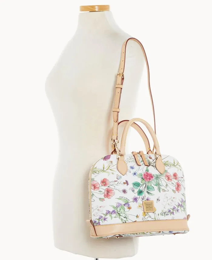 Dooney and Bourke Botanical Collection Zip Zip Satchel White WomenMen Satchels Dooney and Bourke Botanical Collection Zip Zip Satchel White WomenMen Satchels