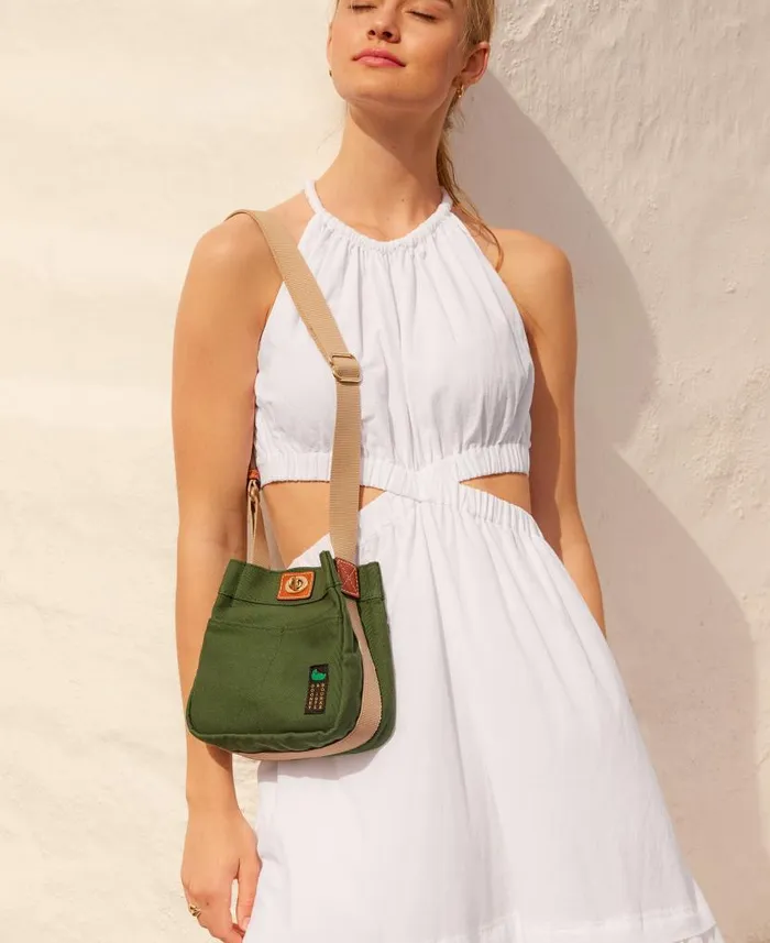 Dooney and Bourke Canvas Crossbody 20 Natural WomenMen Crossbodies