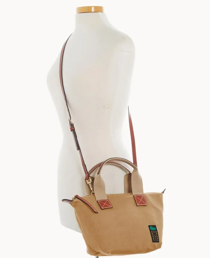 Dooney and Bourke Canvas Crossbody Satchel 20 Beige WomenMen Crossbodies