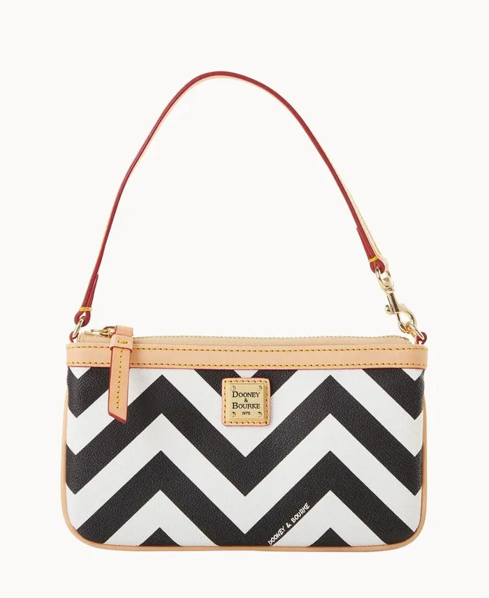 Dooney and Bourke Chevron Large Slim Wristlet Black WomenMen Wallets