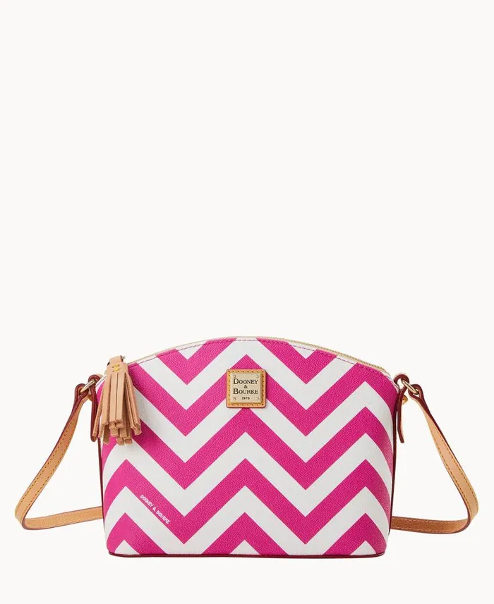 Dooney and Bourke Chevron Robin Crossbody Fuchsia WomenMen Crossbodies
