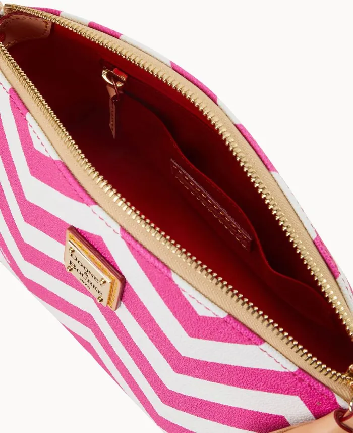 Dooney and Bourke Chevron Robin Crossbody Fuchsia WomenMen Crossbodies