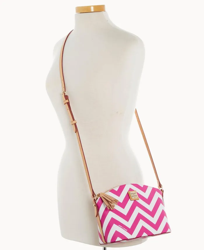 Dooney and Bourke Chevron Robin Crossbody Fuchsia WomenMen Crossbodies