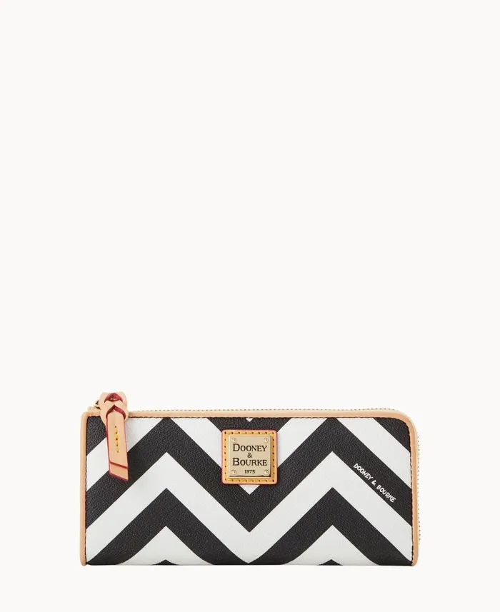 Dooney and Bourke Chevron Zip Clutch Black WomenMen Wallets