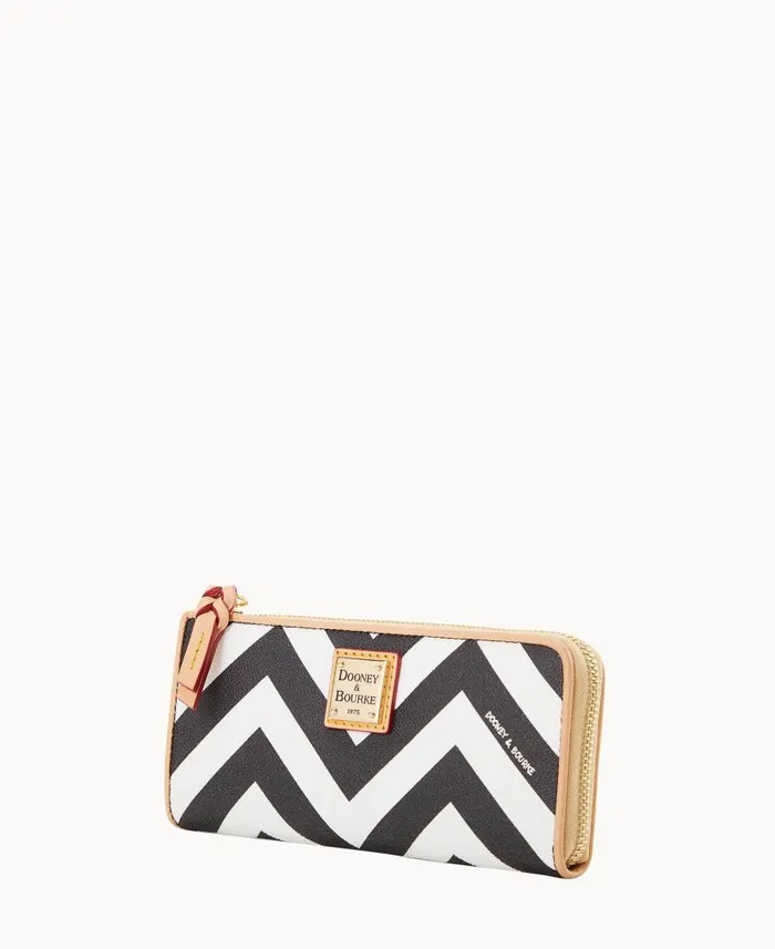 Dooney and Bourke Chevron Zip Clutch Black WomenMen Wallets