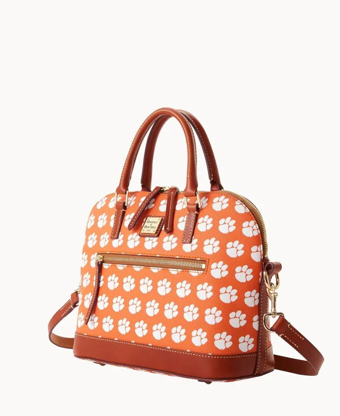 Dooney and Bourke Collegiate Clemson University Domed Zip Satchel Clemson WomenMen Satchels Dooney and Bourke Collegiate Clemson University Domed Zip Satchel Clemson WomenMen Satchels