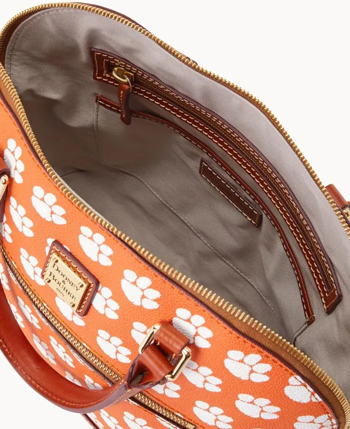 Dooney and Bourke Collegiate Clemson University Domed Zip Satchel Clemson WomenMen Satchels Dooney and Bourke Collegiate Clemson University Domed Zip Satchel Clemson WomenMen Satchels