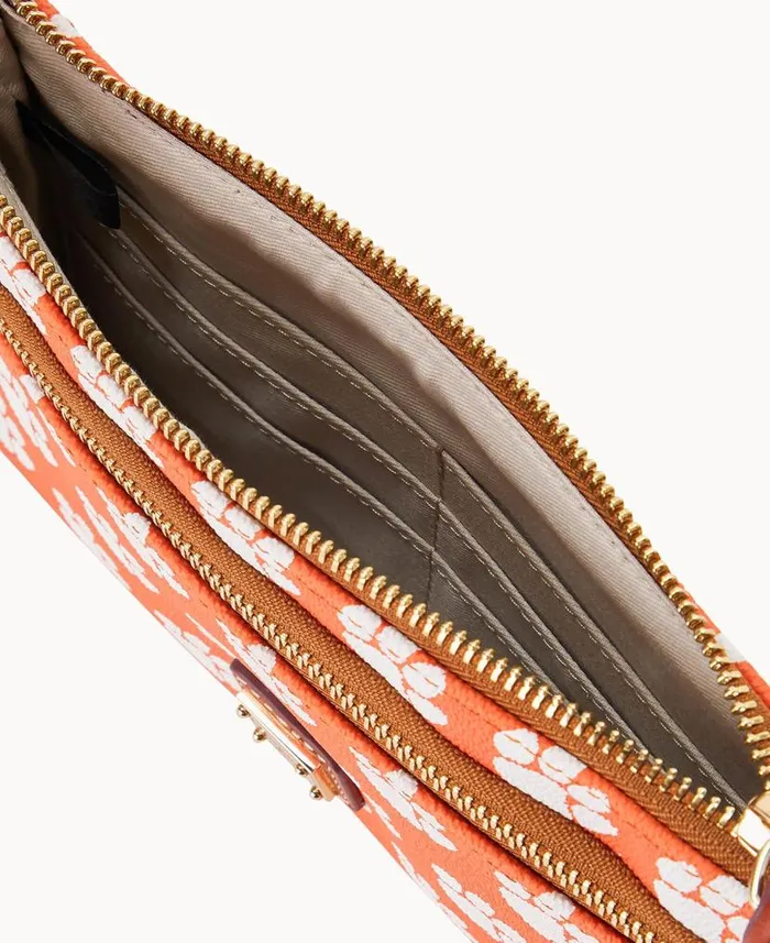 Dooney and Bourke Collegiate Clemson University Double Zip Wristlet Clemson University WomenMen Wallets Dooney and Bourke Collegiate Clemson University Double Zip Wristlet Clemson University WomenMen Wallets