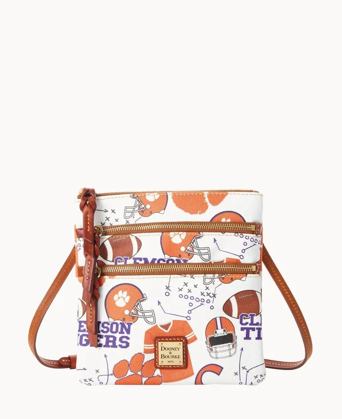 Dooney and Bourke Collegiate Clemson University N S Triple Zip Crossbody Clemson WomenMen Crossbodies Dooney and Bourke Collegiate Clemson University N S Triple Zip Crossbody Clemson WomenMen Crossbodies