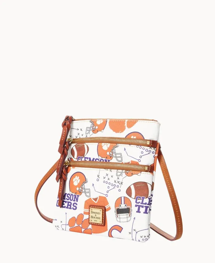 Dooney and Bourke Collegiate Clemson University N S Triple Zip Crossbody Clemson WomenMen Crossbodies Dooney and Bourke Collegiate Clemson University N S Triple Zip Crossbody Clemson WomenMen Crossbodies