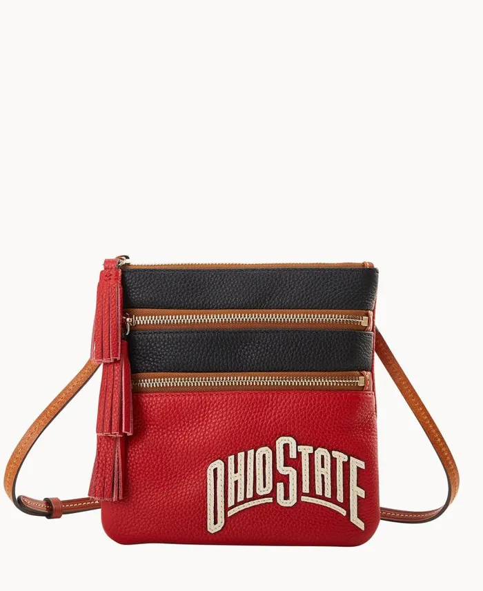 Dooney and Bourke Collegiate Ohio State Triple Zip Crossbody Ohio State WomenMen Crossbodies Dooney and Bourke Collegiate Ohio State Triple Zip Crossbody Ohio State WomenMen Crossbodies