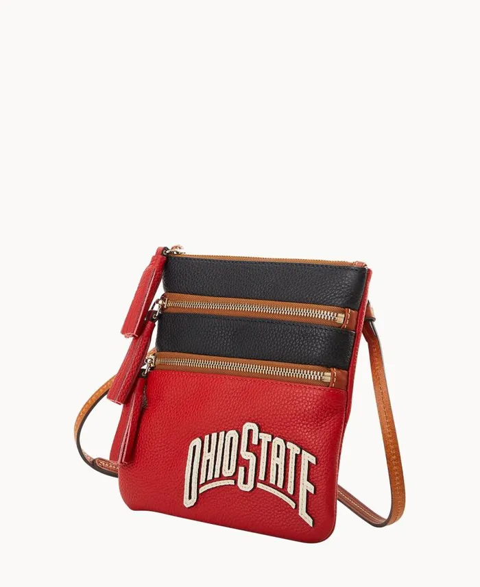 Dooney and Bourke Collegiate Ohio State Triple Zip Crossbody Ohio State WomenMen Crossbodies Dooney and Bourke Collegiate Ohio State Triple Zip Crossbody Ohio State WomenMen Crossbodies