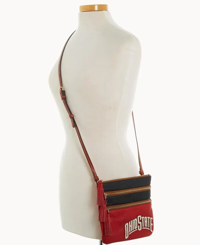 Dooney and Bourke Collegiate Ohio State Triple Zip Crossbody Ohio State WomenMen Crossbodies Dooney and Bourke Collegiate Ohio State Triple Zip Crossbody Ohio State WomenMen Crossbodies