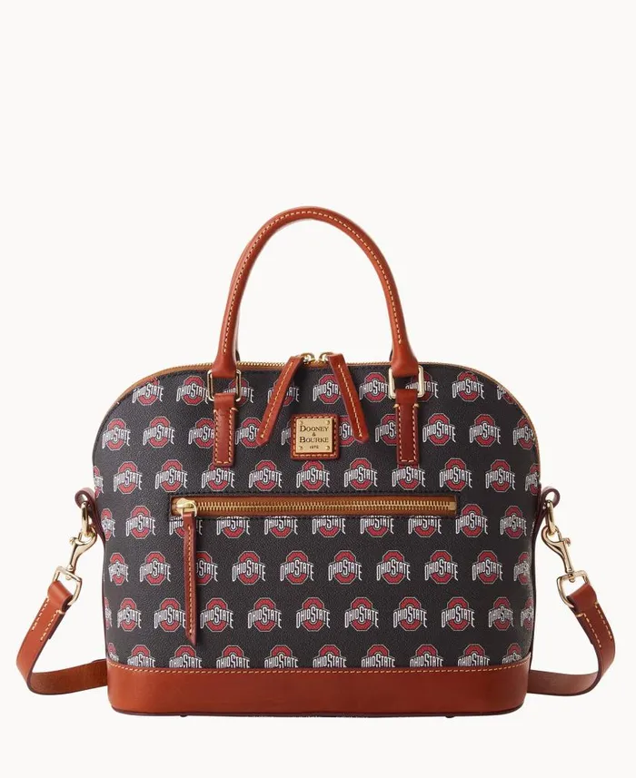 Dooney and Bourke Collegiate Ohio State University Domed Zip Satchel Ohio State WomenMen Satchels Dooney and Bourke Collegiate Ohio State University Domed Zip Satchel Ohio State WomenMen Satchels