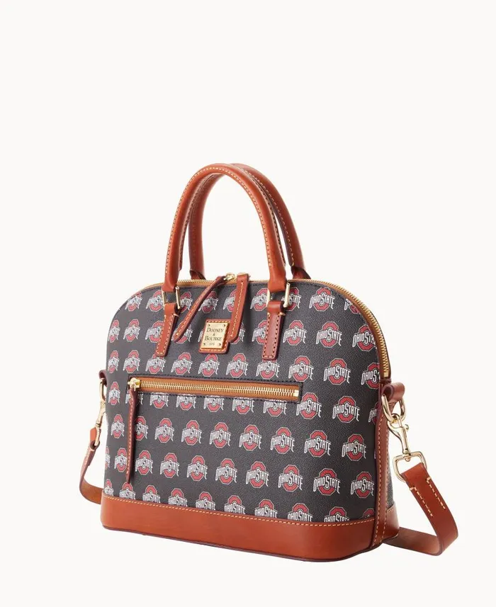 Dooney and Bourke Collegiate Ohio State University Domed Zip Satchel Ohio State WomenMen Satchels Dooney and Bourke Collegiate Ohio State University Domed Zip Satchel Ohio State WomenMen Satchels
