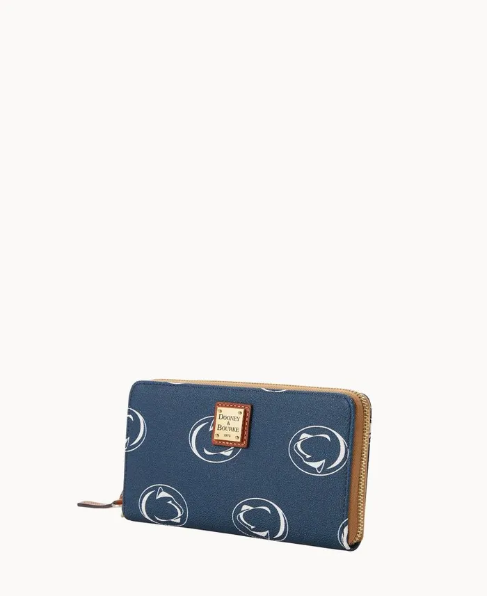 Dooney and Bourke Collegiate Penn State University Large Zip Around Wristlet Penn State WomenMen Wallets