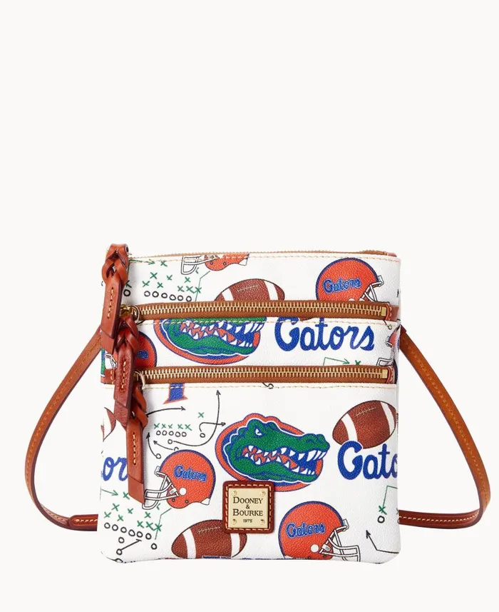 Dooney and Bourke Collegiate University Of Florida N S Triple Zip Crossbody U Of Florida WomenMen Crossbodies Dooney and Bourke Collegiate University Of Florida N S Triple Zip Crossbody U Of Florida WomenMen Crossbodies